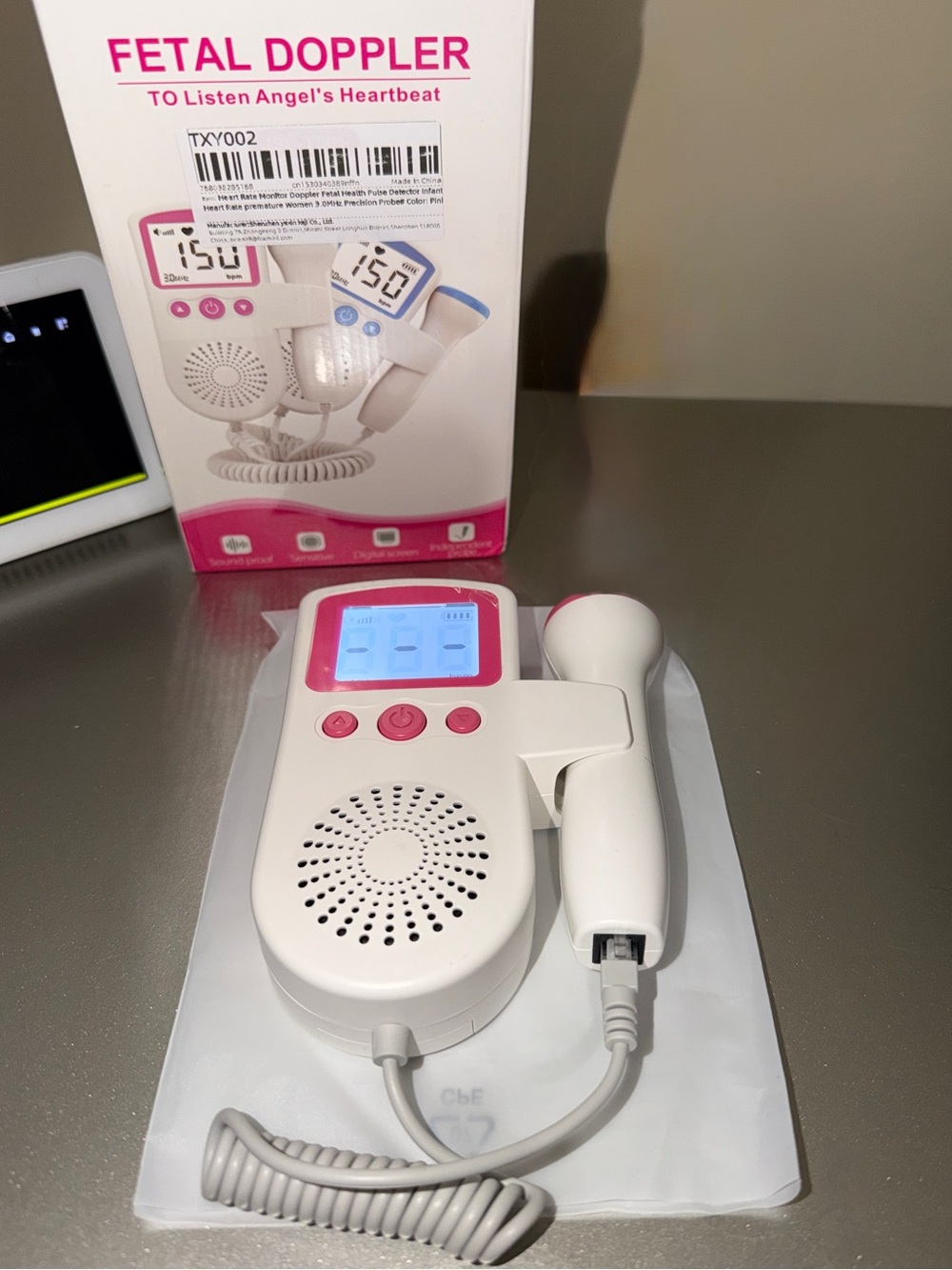 Fetal Doppler Baby Heartbeat Monitor - White & Pink